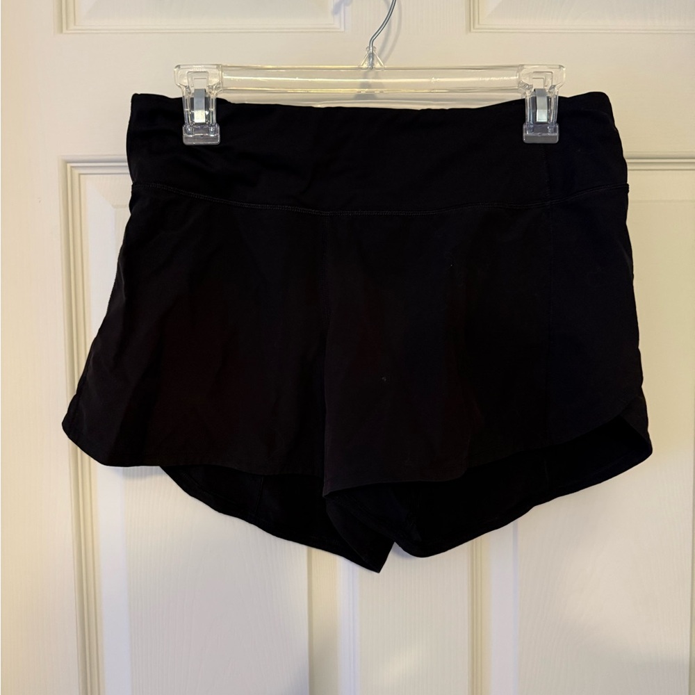 lululemon Women's Black  Speed Up High Rise lined Athletic Shorts 2.5” size 8